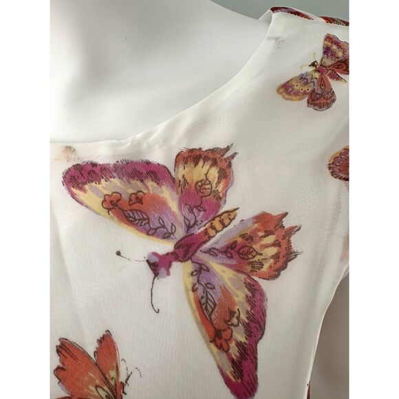 Vintage Y2k Amy Byer Butterfly Print Fairycore Chiffon Dress Juniors Small - Picture 9 of 9